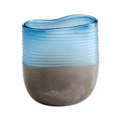 Cyan Small Europa Vase - Blue and Iron Glaze - 10343