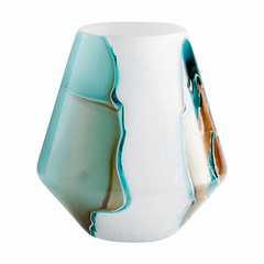 Cyan Small Ferdinand Vase - Green and White - 10323