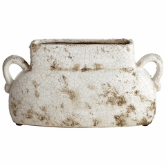 Cyan Small Leos Planter - White Glaze - 07394