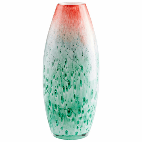 Cyan Small Macaw Vase - Red and Green - 09464