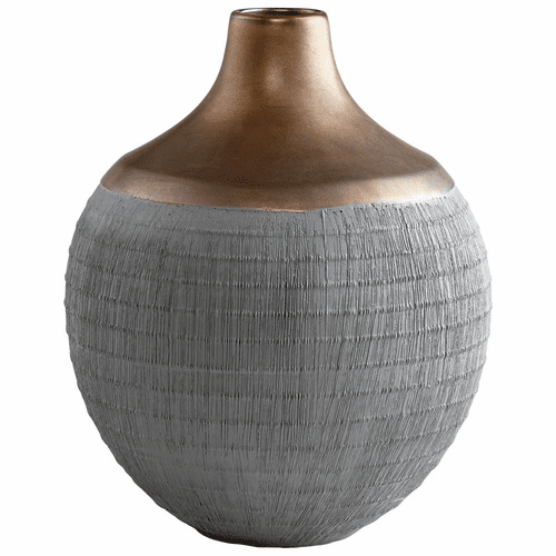 Cyan Small Osiris Vase - Charcoal Grey and Bronze - 09004
