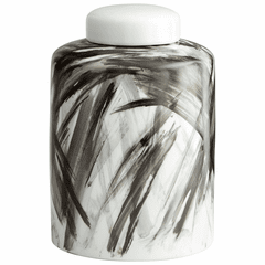 Cyan Small Pollock Container - Black and White - 09878