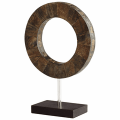 Cyan Small Portal Sculpture - Brown and Stainless Steel - 07216