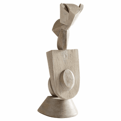 Cyan Small Protector Sculpture - Weathered Grey - 11294