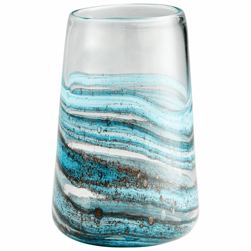 Cyan Small Rogue Vase - Blue//Gold Dust - 09986