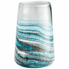 Cyan Small Rogue Vase - Blue//Gold Dust - 09986