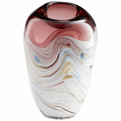 Cyan Small Sao Vase - Purple and White - 10297