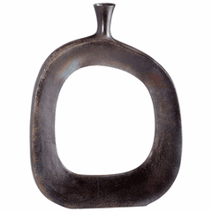 Cyan Small Serres Vase - Burnished Copper - 08902