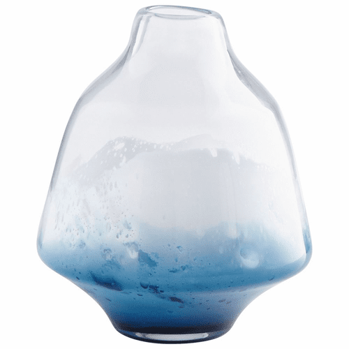 Cyan Small Water Dance Vase - Clear and Cobalt - 09165