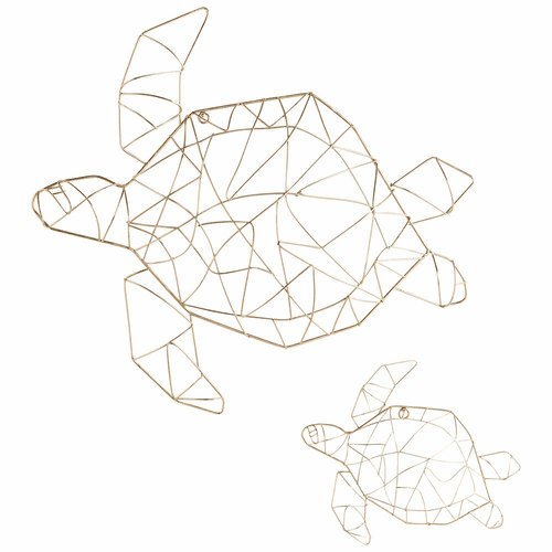 Cyan Soft Shell Wall Art - Gold - 10391