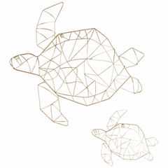 Cyan Soft Shell Wall Art - Gold - 10391