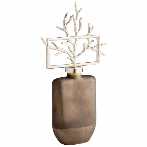 Cyan Square Viewleaf Sculpture - Black Onyx and Nickel - 10702