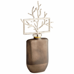 Cyan Square Viewleaf Sculpture - Black Onyx and Nickel - 10702