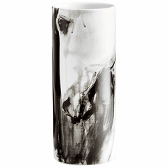 Cyan Stallion Vase - Black and White - 09872