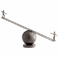 Cyan Teeter Sculpture - Bronze - 10428