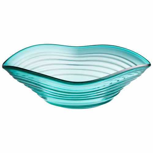 Cyan Telesto Bowl - Amber and Blue - 10339