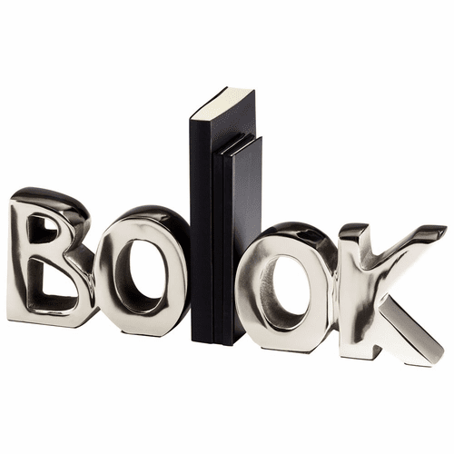 Cyan The Book Bookends - Nickel - 08944