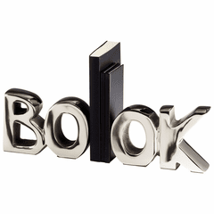Cyan The Book Bookends - Nickel - 08944