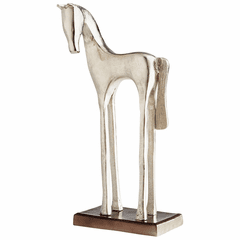 Cyan Trotter Sculpture - Nickel - 09777