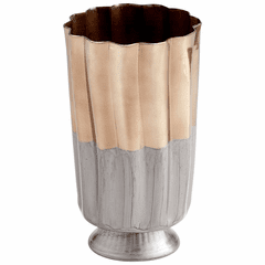 Cyan Twin Tones Vase - Black and Bronze - 10693