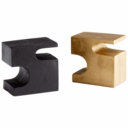 Cyan Two-Piece Bookends - Bronze and Brass - 10091