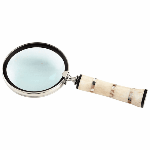 Cyan Watson Magnifier - Nickel and Bone - 07053