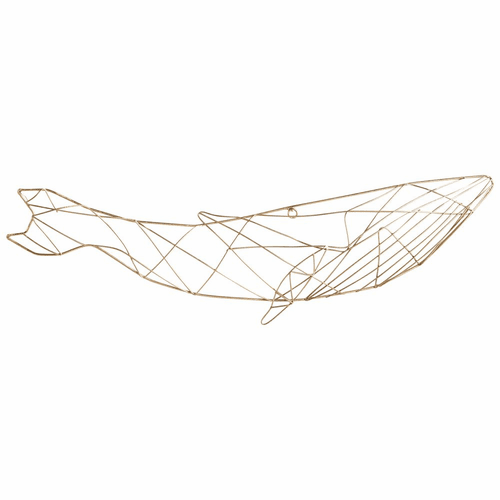 Cyan Whale Of A Wall Art - Gold - 10389