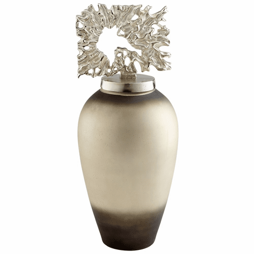 Cyan Windows Sculpture - Smokey Quartz and Nickel - 10694