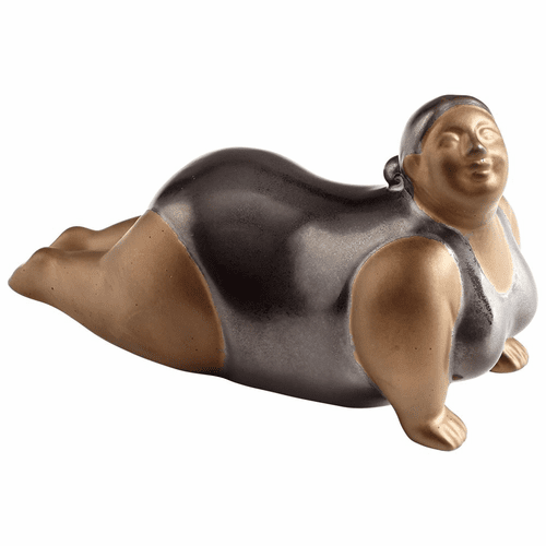 Cyan Yoga Sue Sculpture - Bronze and Black - 06882