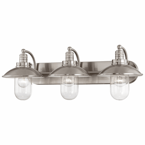 Downtown Edison 3-LT Bath Light - Brushed Nickel - 5133-84