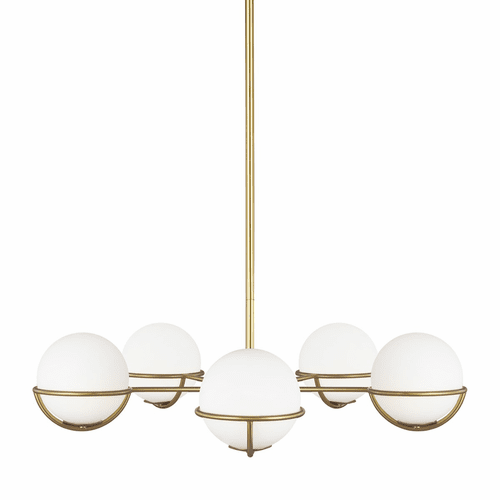 ED Ellen DeGeneres Apollo 5-LT Chandelier - Burnished Brass - EC1055BBS