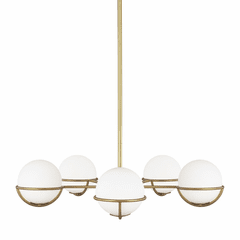 ED Ellen DeGeneres Apollo 5-LT Chandelier - Burnished Brass - EC1055BBS
