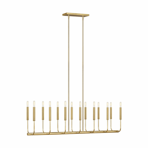ED Ellen DeGeneres Brianna 14-LT Linear Chandelier - Burnished Brass - EC10614BBS