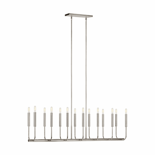 ED Ellen DeGeneres Brianna 14-LT Linear Chandelier - Polished Nickel - EC10614PN