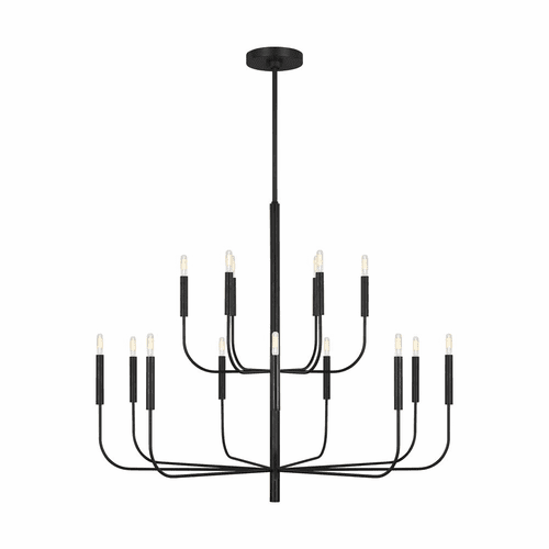 ED Ellen DeGeneres Brianna 15-LT Large Two-Tier Chandelier - Aged Iron - EC10015AI