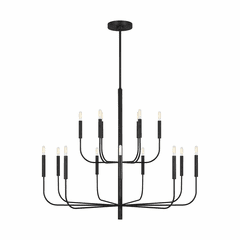 ED Ellen DeGeneres Brianna 15-LT Large Two-Tier Chandelier - Aged Iron - EC10015AI