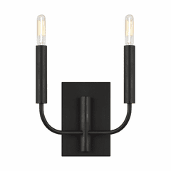 ED Ellen DeGeneres Brianna 2-LT Double Wall Sconce - Aged Iron - EW1002AI