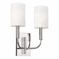ED Ellen DeGeneres Brianna 2-LT Wall Sconce - Polished Nickel - EW1002PN