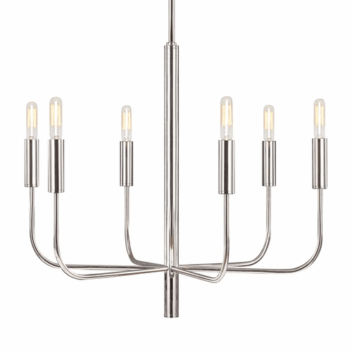 ED Ellen DeGeneres Brianna 6-LT Chandelier - Polished Nickel - EC1006PN