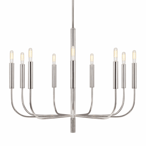 ED Ellen DeGeneres Brianna 9-LT Chandelier - Polished Nickel - EC1009PN