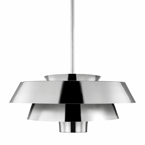 ED Ellen DeGeneres Brisbin Medium 1-LT Pendant - Polished Nickel/White - EP1021PN