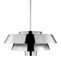 ED Ellen DeGeneres Brisbin Medium 1-LT Pendant - Polished Nickel/White - EP1021PN