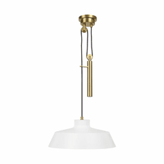 ED Ellen DeGeneres Candor 1-LT Pendant - Matte White / Burnished Brass - EP1031MWT