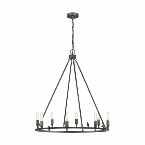 ED Ellen DeGeneres Caroline 8-LT Chandelier - Aged Iron - EC1048AI