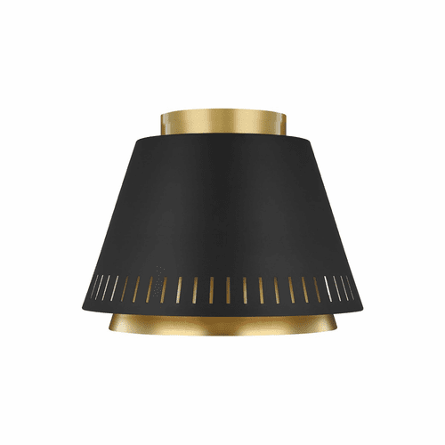 ED Ellen DeGeneres Carter 1-LT Flush Mount - Midnight Black/Brass - EF1011MBK