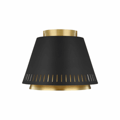 ED Ellen DeGeneres Carter 1-LT Flush Mount - Midnight Black/Brass - EF1011MBK