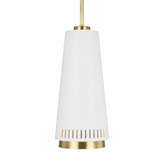 ED Ellen DeGeneres Carter Small 1-LT Pendant - Matte White/Brass - EP1091MWT