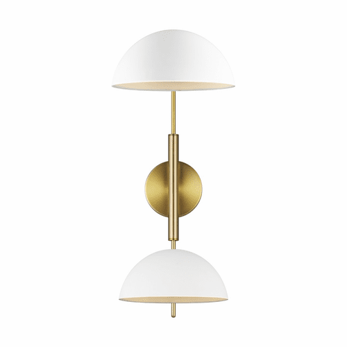ED Ellen DeGeneres Jane 2-LT Swing Arm Wall Sconce - Matte White/Brass - EW1072MWT