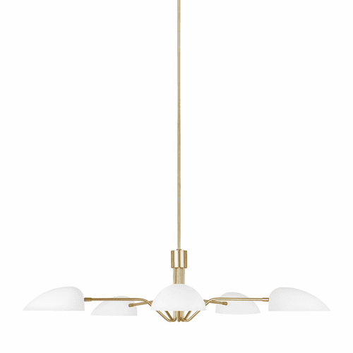 ED Ellen DeGeneres Jane 5-LT Chandelier - Matte White/Burnished Brass - EC1025MWT