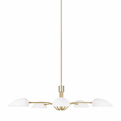 ED Ellen DeGeneres Jane 5-LT Chandelier - Matte White/Burnished Brass - EC1025MWT